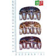 PINZA GRANDE PUAS HUECAS JASPEADA ANIMAL MANCHAS 3 COLORES