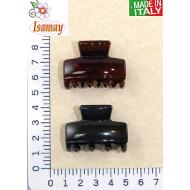 PINZA PULSADOR RECTANGULAR PEQUEÑA CAREY + NEGRO ITALIANA