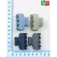 PINZA PULSADOR RECTANGULAR PEQUEÑA ESTAMPADO MARTILLEADO PAILLETTES