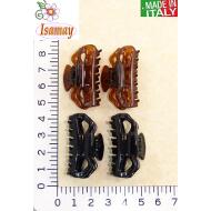 PINZA MINI 7 PUAS REDONDEADA CAREY + NEGRO