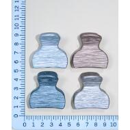 PINZA TRIANGULAR PULSADOR ESTAMPADO METAL ITALIANO RAYAS Y PAILLETTES
