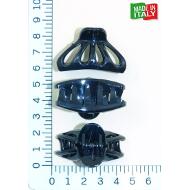 PINZA ITALIANA OVAL PEQUEÑA PULSADOR 5 HUECOS NEGRA