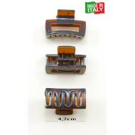 PINZA 4 CM RECTANGULAR HUECA CAREY ITALIANA