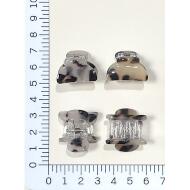 PINZA ACETATO 2 CM ESTAMPADO CAREY CLARO
