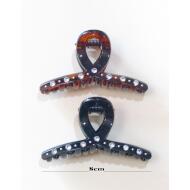 PINZA 7,5 CM LOOP CAREY / NEGRO STRASS