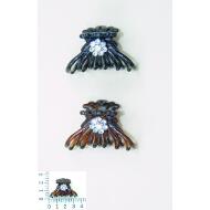 PINZA CAREY / NEGRO FLOR STRASS 7 PUAS PEQUEÑA