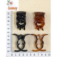 PINZA 2 PUAS CIRCULO HUECOS CAREY + NEGRO