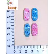 PINZA MICRO AZUL Y ROSA CON FLOR