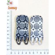 PINZA LATERAL 2 PUAS HUECAS ESTAMPADO BLANCO Y NEGRO