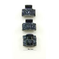 PINZA RECTANGULAR PEQUEÑAS PIEZAS FACETADAS NEGRAS