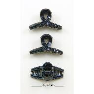 PINZA LOOP 4 CM PIEZAS FACETADAS NEGRAS
