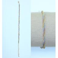PULSERA MALLA METAL TRENZADA 3 TONOS