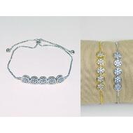 PULSERA ORO/PLATA CIRCULOS CON FLORES CRISTAL