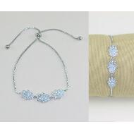 PULSERA PLATA MANO FATIMA CRISTAL