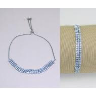 PULSERA PLATA 3 HILOS CRISTAL