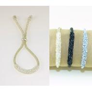 PULSERA DOS CABOS CORDON CRISTALES METALIZADOS
