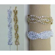 PULSERA METAL 2 TONOS TRENZA STRASS 