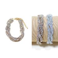 PULSERA TRENZADA 6 HILOS STRASS