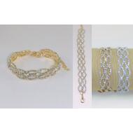 PULSERA ORO Y PLATA STRASS OCHOS