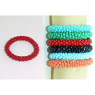 PULSERA ELASTICA BOLITAS ROCALLA 6 TONOS