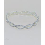 PULSERA PLATA 2 FILAS STRASS ONDA CRISTAL