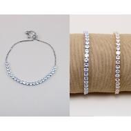 PULSERA ORO / PLATA CADENA  AJUSTABLE  STRASS