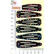 RANA 7CM ESMALTE NEGRO TOPOS COLORES