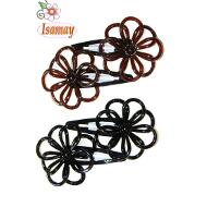RANA 5CM FLOR HUECA CAREY Y NEGRO