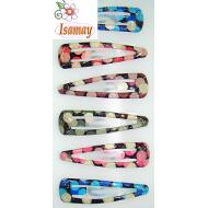RANA 5CM ESMALTE NEGRA CON TOPOS BICOLORES