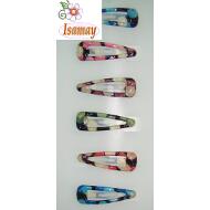 RANA 3CM ESMALTE NEGRA CON TOPOS BICOLORES