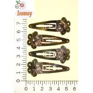 RANA PLATA / BRONCE FLOR PLANA PETALOS HUECOS