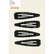 RANA 6 CM NEGRA CON PIEDRAS EN NEGRO