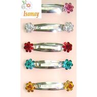 RANA PLATEAEDA FLOR METAL CORONA PIEDRAS COLORES
