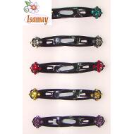 RANA NEGRA ROSETON PIEDRAS COLORES 